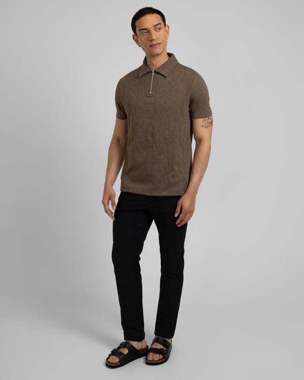 Steel & Jelly Norwood - Leaf Textured Polo Shirt