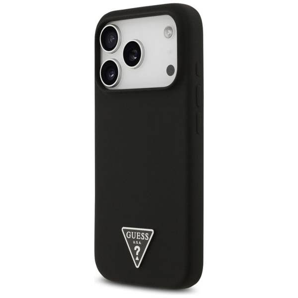 Guess Silicone Triangle Logo Case with MagSafe for iPhone 17 Pro Max 6.9" Black - GUHMP17XSCTRLMK