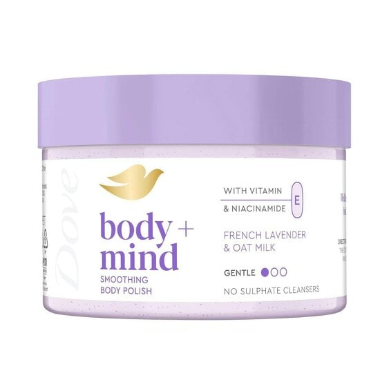 Dove Body+ Mind Body Scrub 6x95ml French Lavender & Oat Milk Exfoliating Scrub