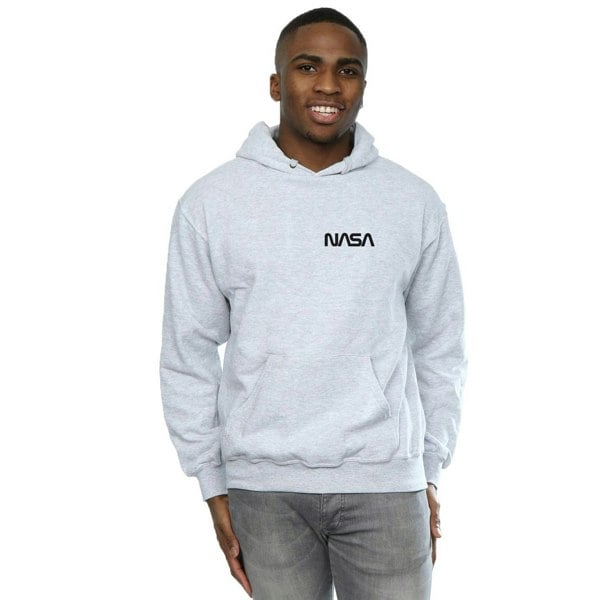 NASA Mens Modern Logo Chest Hoodie - Sports Grey