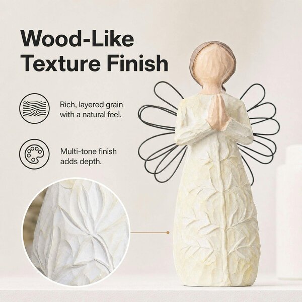 Levede Resin Thank You Gift Figurines Willow-Inspired White For Shelf Decor