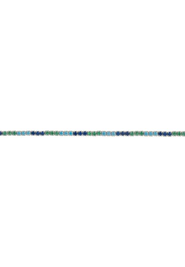 Multicolored gemstone bracelet on a white background