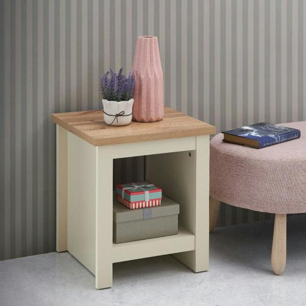 Lisbon Modern Lamp Side Table with Open Shelf
