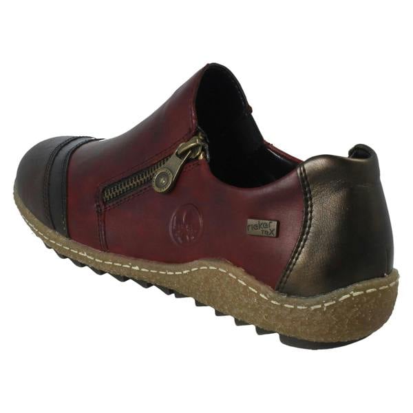Rieker Ladies Rieker Zip Fastening Leather Casual Shoes L7571