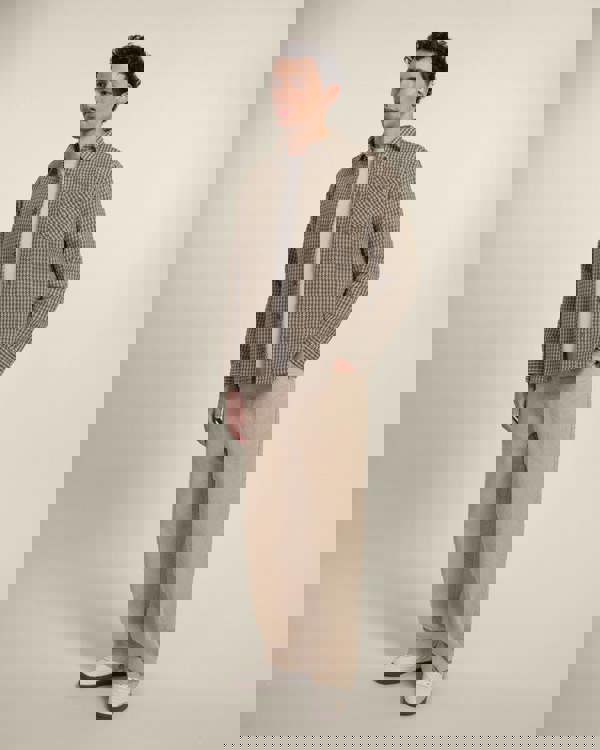 Larsson & Co Olive & Stone Textured Overshirt