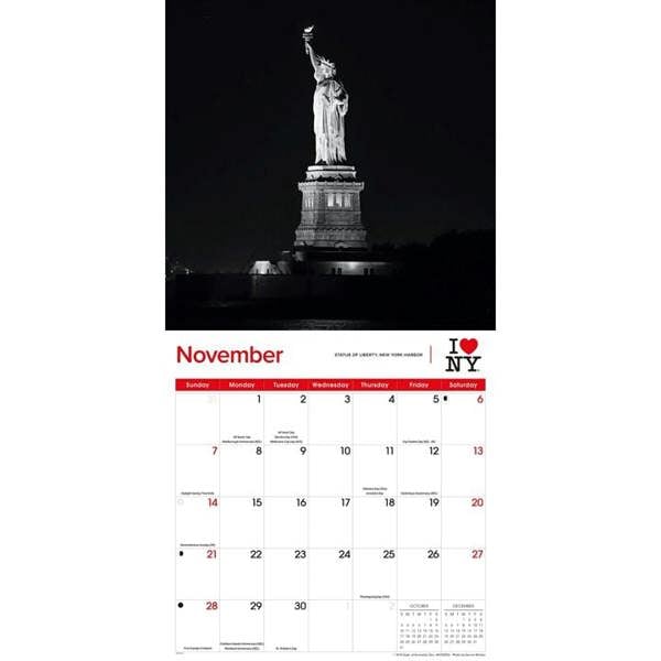 New York I Love NY City Black and White Calendar 2027, Wall Calendars, Month To View, Travel, Gift