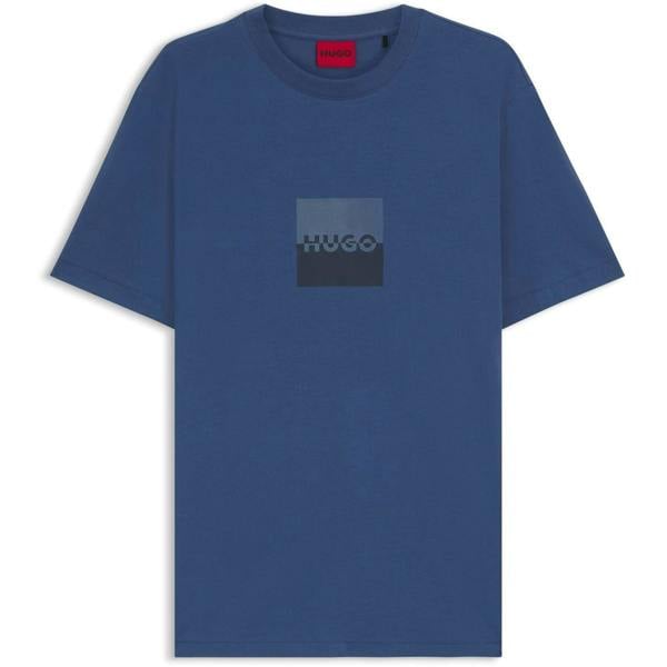 Hugo Mens Dusplit Tonal Logo T-Shirt - Blue - 