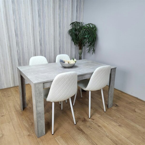 Kosy Koala Wooden Rectangle Dining Table Sets with Set of 4 Chairs, Grey and White