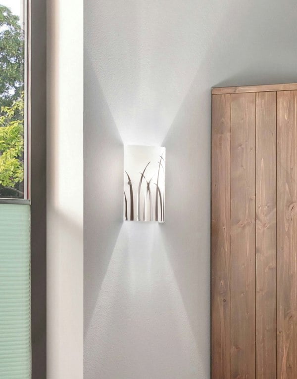 EGLO Rivato Wall Light In White / Chrome Decoration