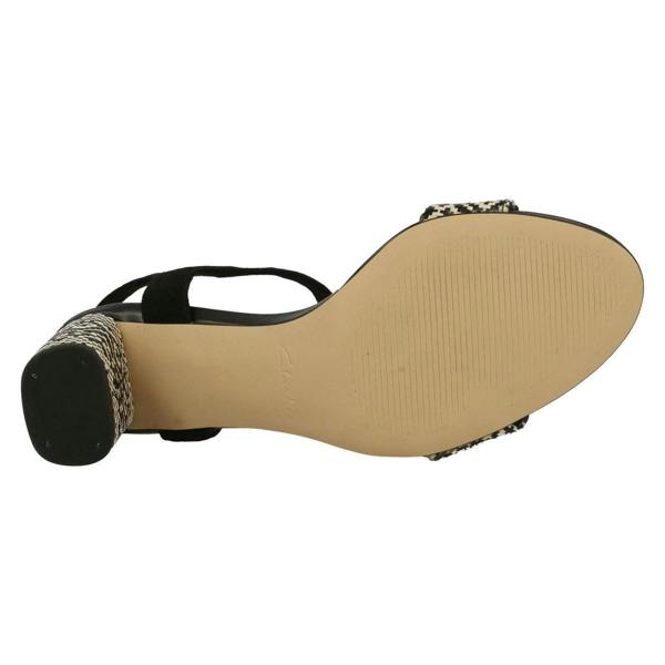 Clarks Ladies Clarks Block Heeled Peep Toe Sandals Amali Weave