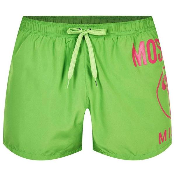 Moschino Mens Logo Swim Shorts - Green - 