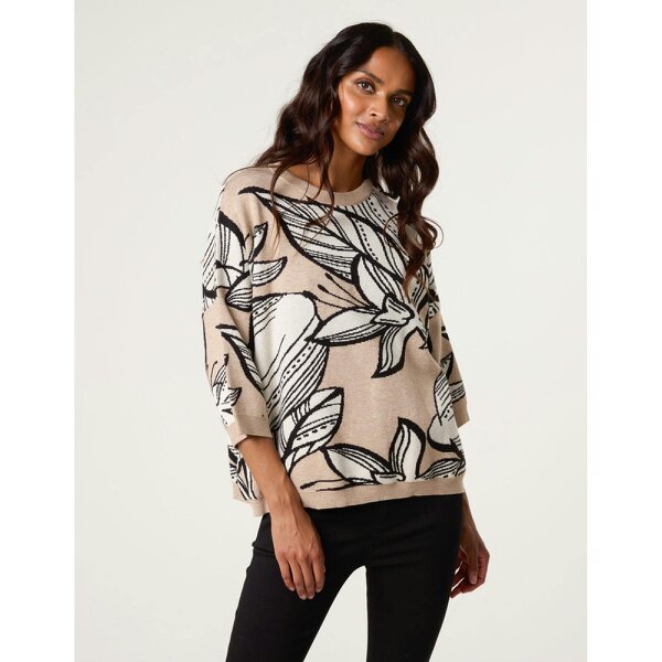 Blue Vanilla Flower Pattern Jumper