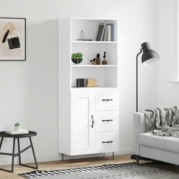 Berkfield Highboard White 69.5x34x180 cm Engineered Wood