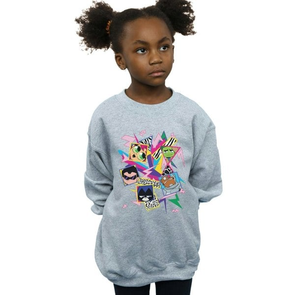 DC Comics Girls Teen Titans Go 80s Icons Sweatshirt - Sports Grey