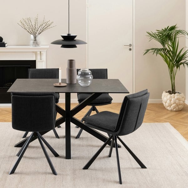 Furniture To Go Heaven Dining Table with Ceramic Black Top 135cm