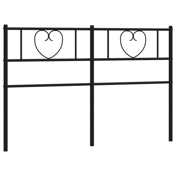 Berkfield Metal Headboard Black 150 cm