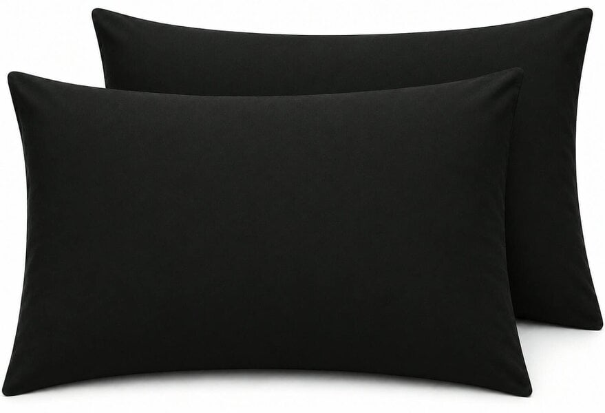 Night Zone 200 Thread Count Egyptian Cotton Pillowcases Pair – Hotel Quality Bed Linen - Black - House Wife Pillow Cases