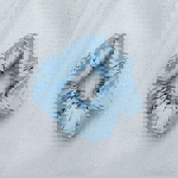 Silk Scrunchie in Light Blue Mulberry Silk