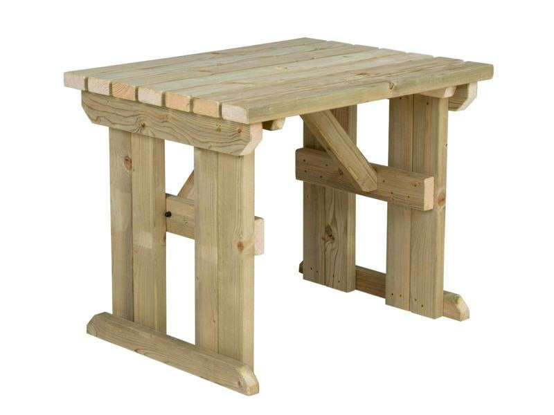 Hollies Wooden Garden Table – Outdoor Picnic Dining Desk for Gardens, Patios, and Backyards
