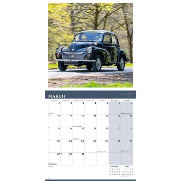 Classic British Cars Calendar 2027, Wall Calendars, Month To View, Transport, Gift