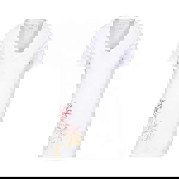 Mountain Warehouse Womens Palm Tree V Neck T-Shirt - White