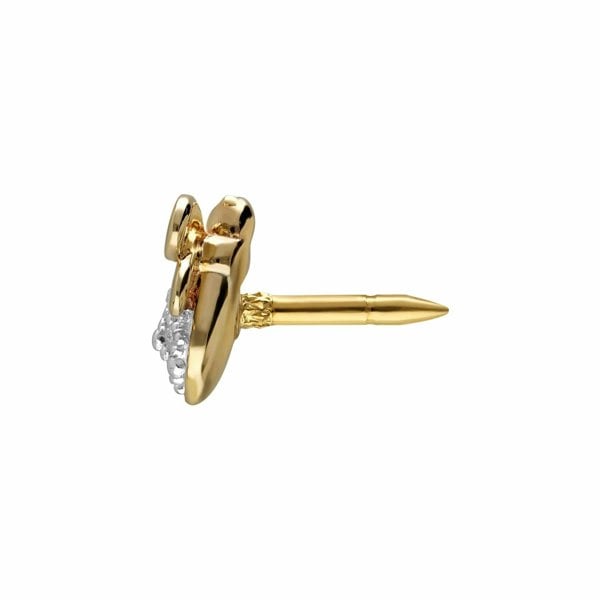 191T0001019 Honeycomb Inspired Diamond Bee Pin In 9ct Yellow Gold 2