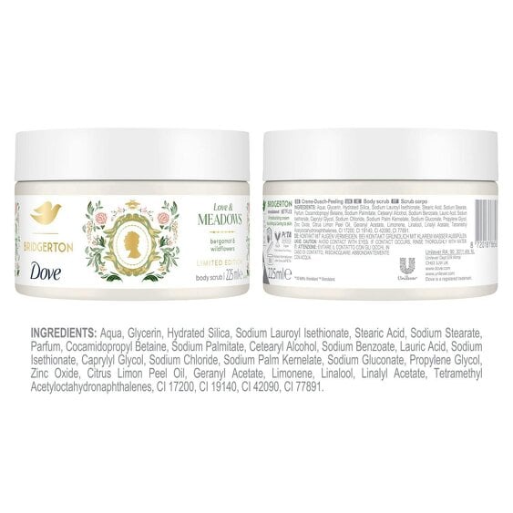 Dove Bridgerton Body Scrub - Love & Meadows Exfoliator Scrub 225ml