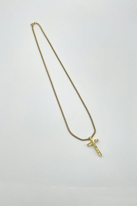 SVNX Cross Pendant Necklace In Gold