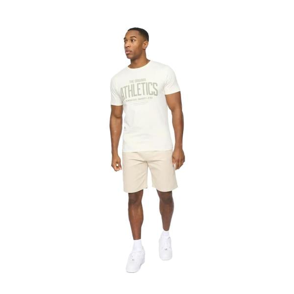 Crosshatch Mens Blansmoore Elasticated Regular Casual Shorts - Light Stone - 