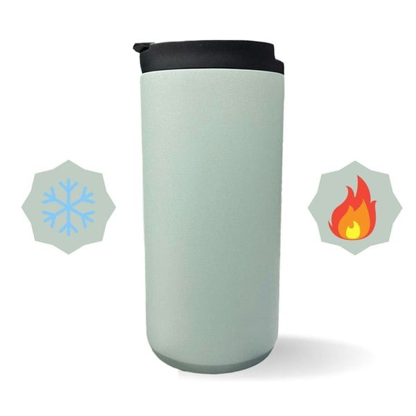 Rewind Thermal Mug Double-Wall 400ml Stainless Steel Mug with Lid Sage Green