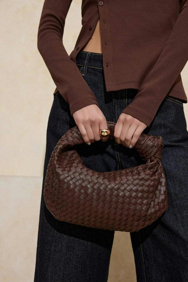 WOVCOR Women's Mini Shoulder Bag with Knitted Details