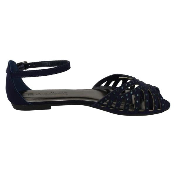 Anne Michelle Ladies Anne Michelle Flat Diamante Trim Sandals