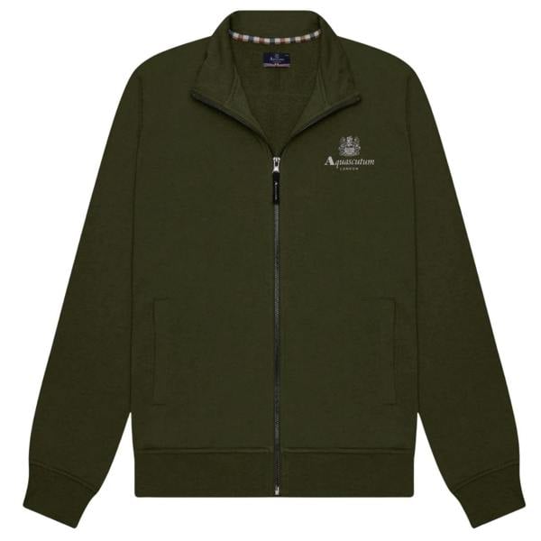 Aquascutum Active Active Small Logo Full Zip Mock Neck Fleece Army Green S