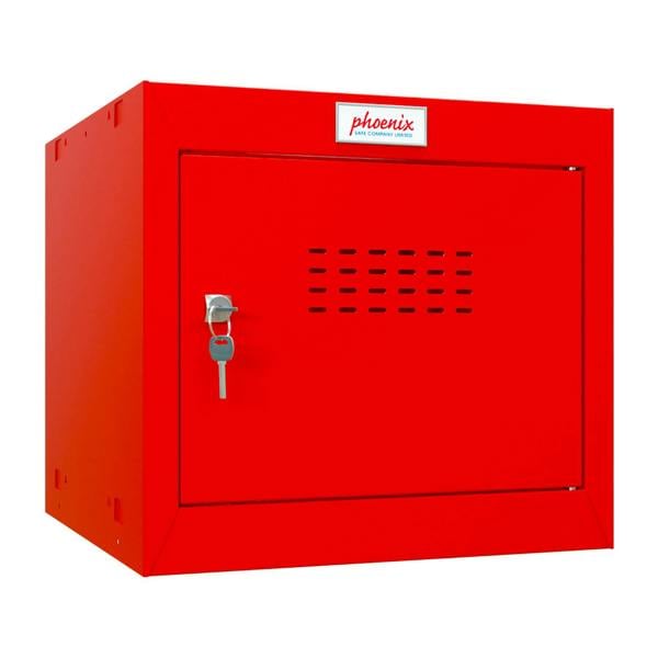 Phoenix Safe Phoenix CL0344RRK Size 1 Red Cube Locker with Key Lock