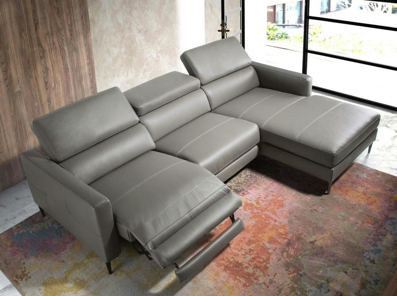 Angel Cerdá Relax corner sofa in dark grey leather 6125/6126