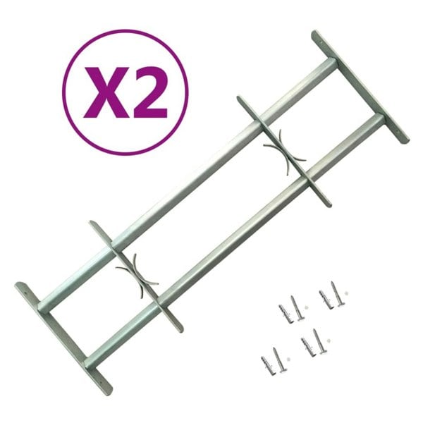 Berkfield Adjustable Security Grilles for Windows 2 pcs 1000-1500 mm