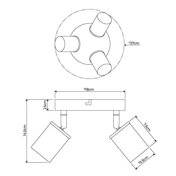 Pagazzi Lighting Talbot Brushed Nickel 3-Spot Plate