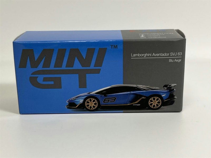 Mini GT Lamborghini Aventador SVJ 63 Blu Aegir RHD 1:64 Scale MGT00784R