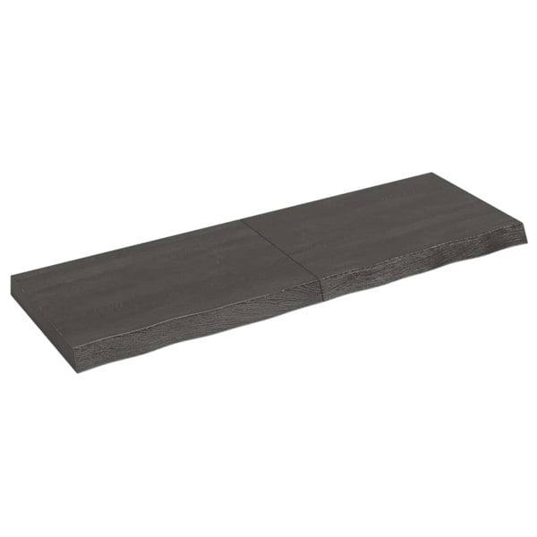 Berkfield Wall Shelf Dark Grey 120x40x6 cm Treated Solid Wood Oak