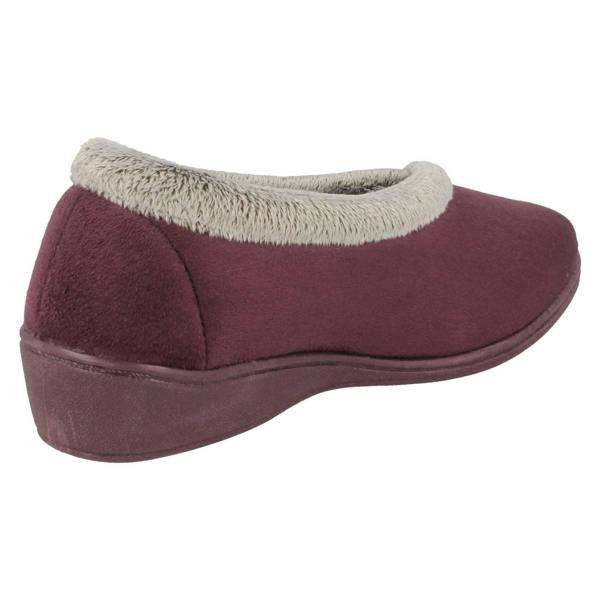 Rosebank Ladies Rosebank Memory Foam Wedge Heeled Slippers Sandra