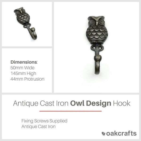 Antique Cast Iron Owl Hook