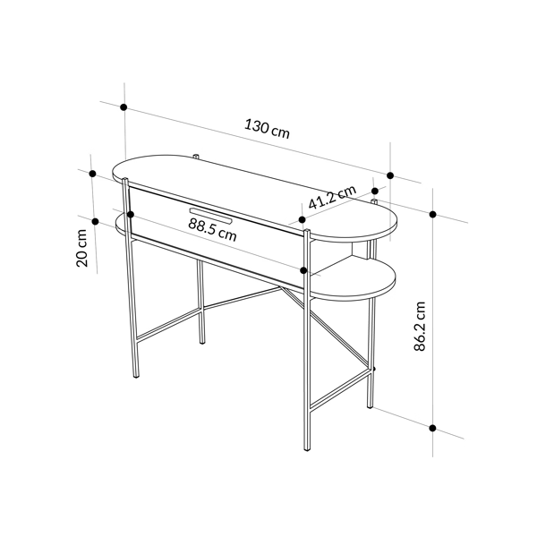 FW Style by invitation Console Hall Table with Metal Frame