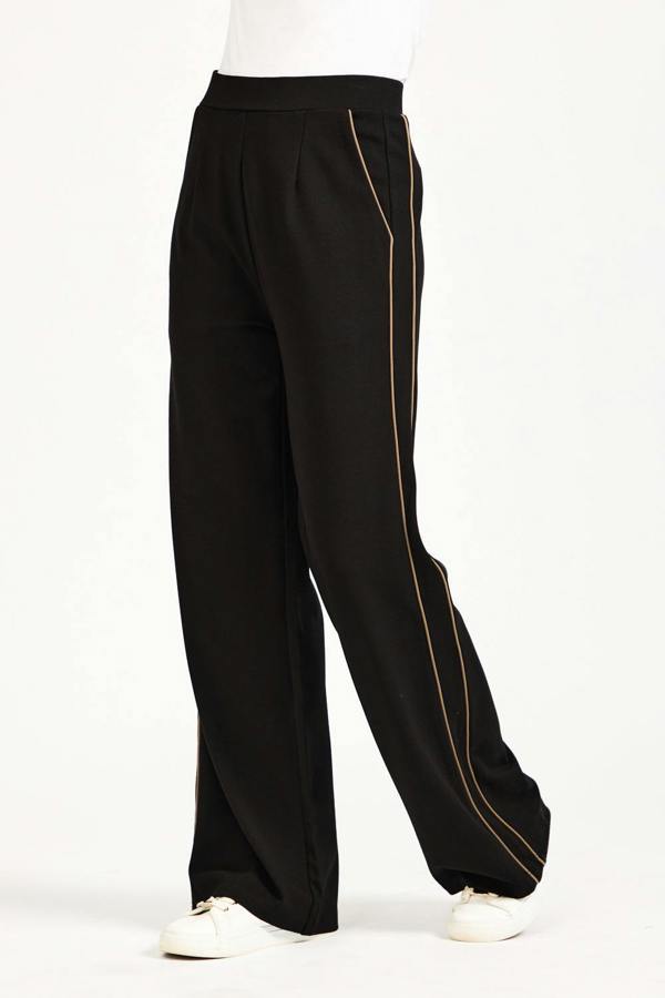 Mudflower Wide Leg Piped Seam Trousers