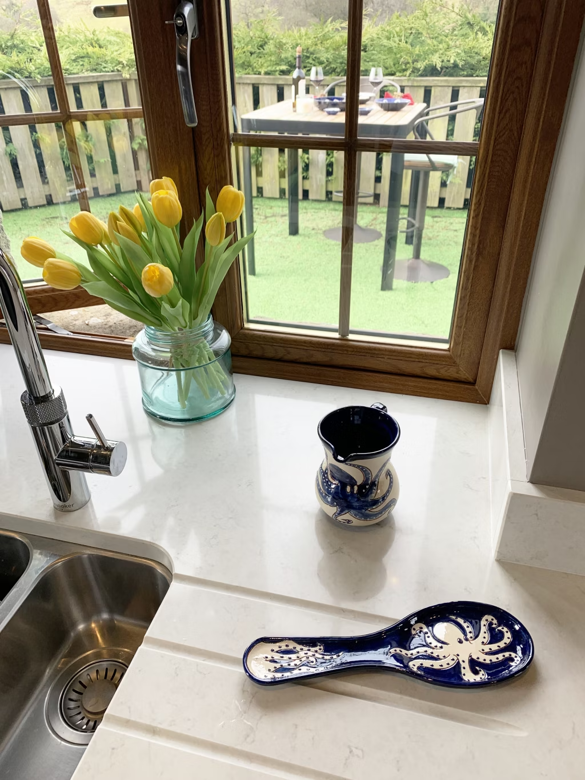 Verano Spanish Ceramics Signature - Blue & White Octopus - Spoon Rests