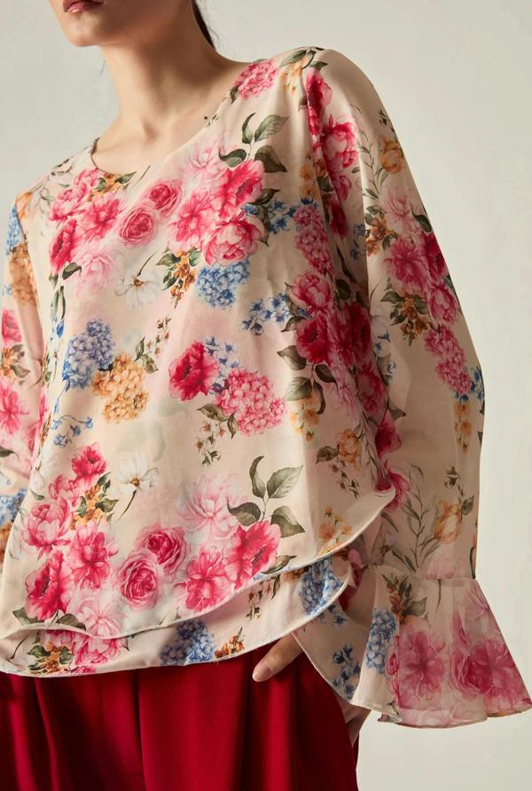 James Lakeland Flower Print Blouse