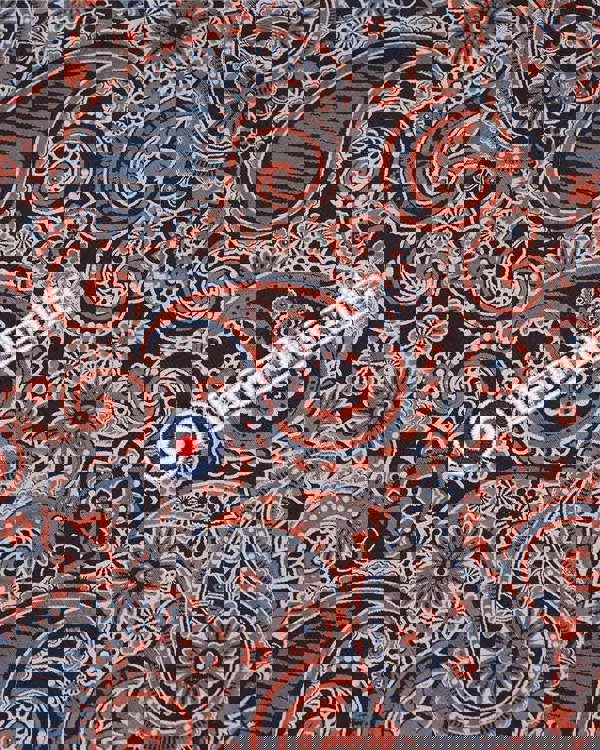 Lambretta Mens Classic Paisley Print Mod Retro Ska Casual Polo