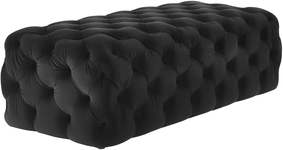 Furniture Edit Kaylee Black Velvet Ottoman