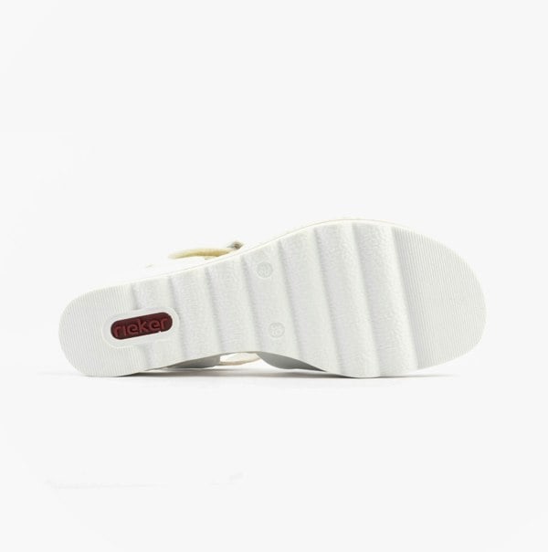 Rieker Sports Wedge Womens Sandals - White (67463-80)