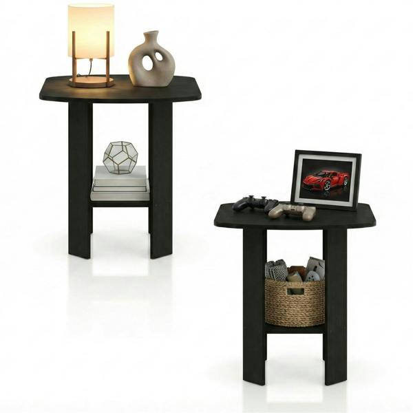 WALPLUS Simple Design End Table, Espresso, Set of | Stylish Table for Home Use with Practical and Modern Design | 2