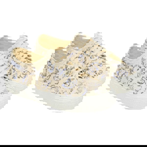 Superga Kids 3750 Leggera Seashells Lightweight Lace Up Trainers - Beige/Eggshell/Blue Velvet